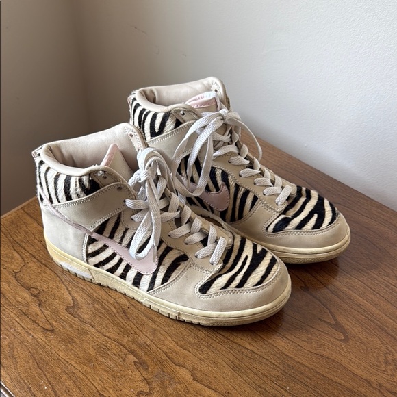 Nike Shoes - Nike Zebra Print High-Top Sneakers